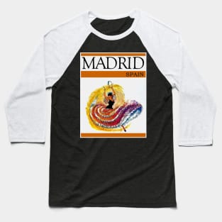 Madrid Spain Vintage Travel Advertising Print Baseball T-Shirt